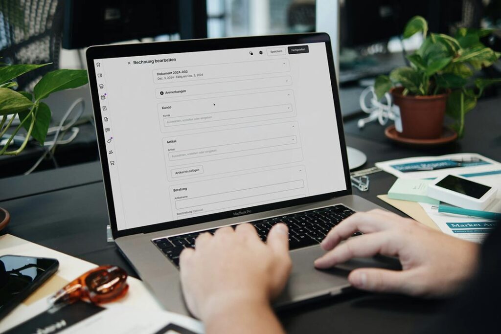Elektronische Rechnung wird am PC erstellt